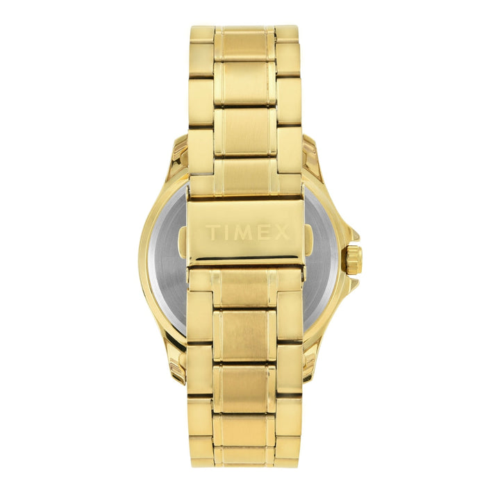 Timex Men Analog Black Round Brass Dial Watch- TW000X129