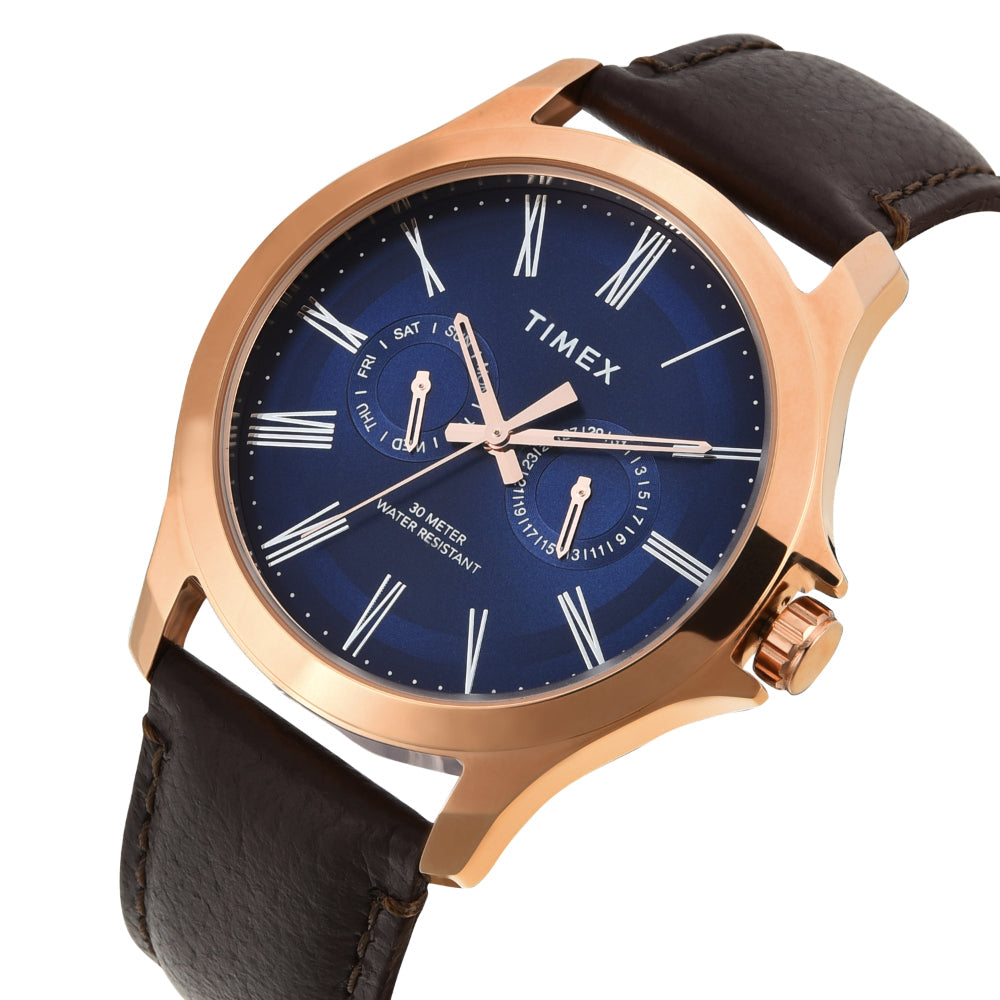 Timex R433 Timex Men Blue Round Analog Dial Watch- TW000X133 – The Watch Factory