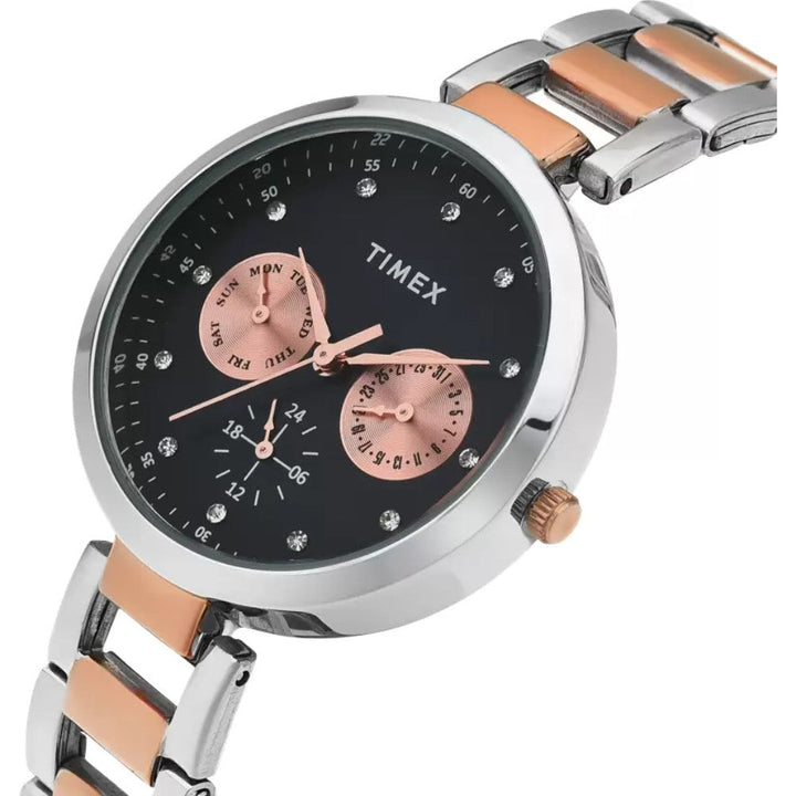 Timex Fashion Women's Teal Green Dial Round Case Multifunction Function Watch -TW000X210