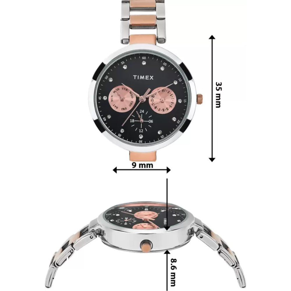 Timex Fashion Women's Teal Green Dial Round Case Multifunction Function Watch -TW000X210