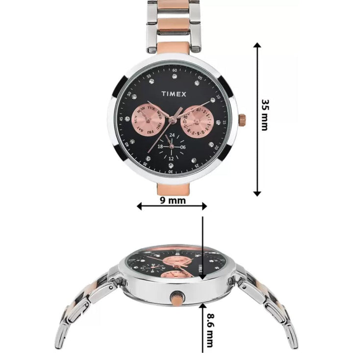 Timex Fashion Women's Teal Green Dial Round Case Multifunction Function Watch -TW000X210