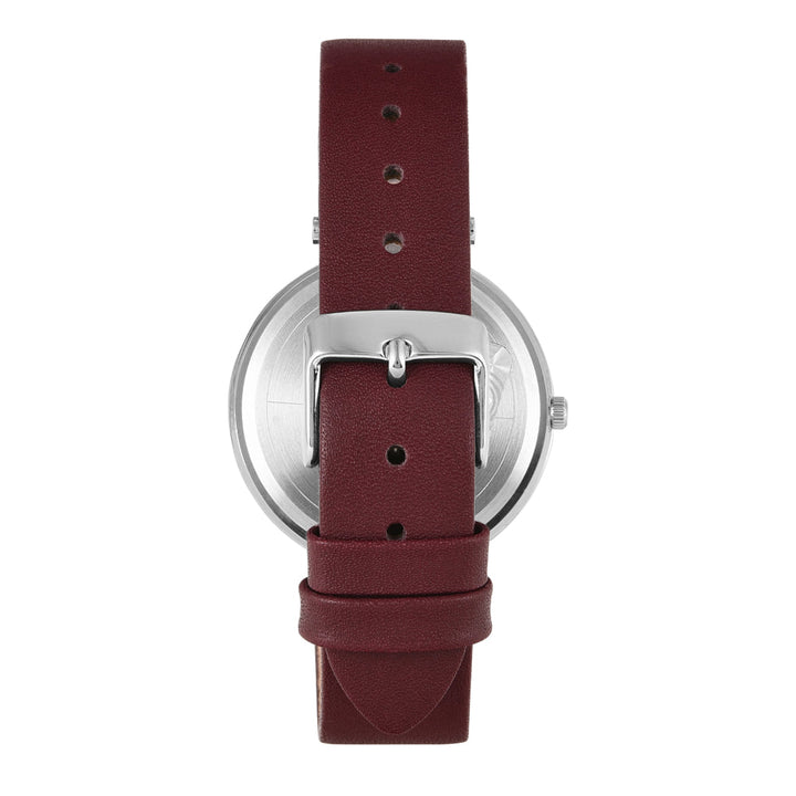 Timex Women Burgundy Round Analog Dial Watch- TW000X245