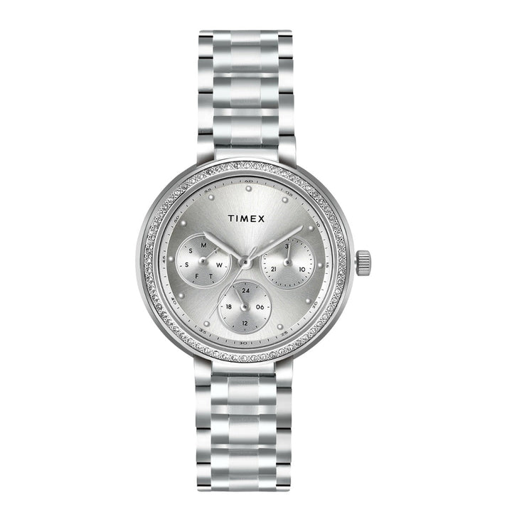Timex Multifunction Analog Silver Dial Women Watch - TW000Z300