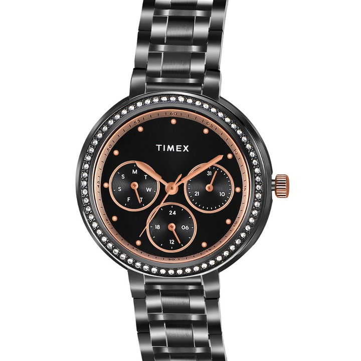 Timex Multifunction Analog Black Dial Women Watch - TW000Z304
