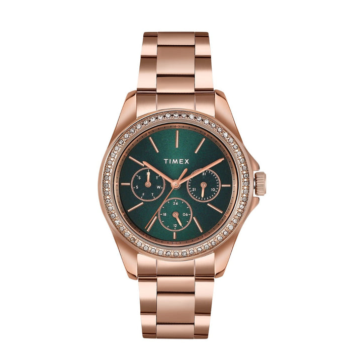 Timex Multifunction Analog Green Dial Women Watch - TW000Z402
