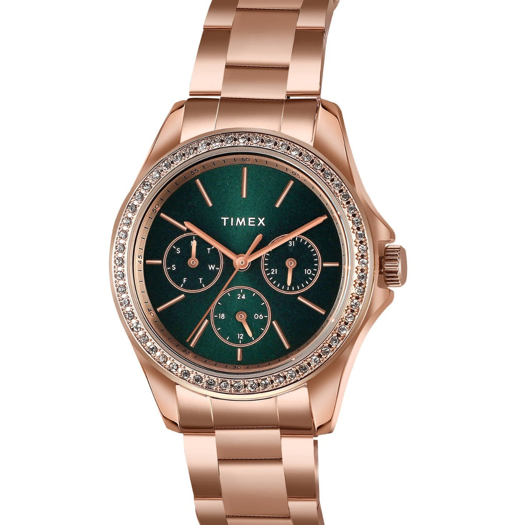 Timex Multifunction Analog Green Dial Women Watch - TW000Z402