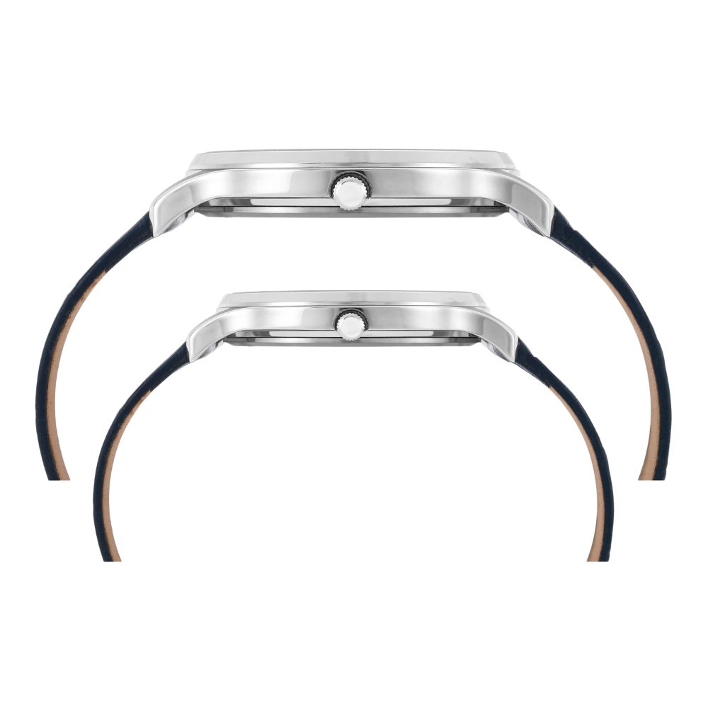 Timex Pairs Silver Round Analog Brass Dial Watch- TW00PR298