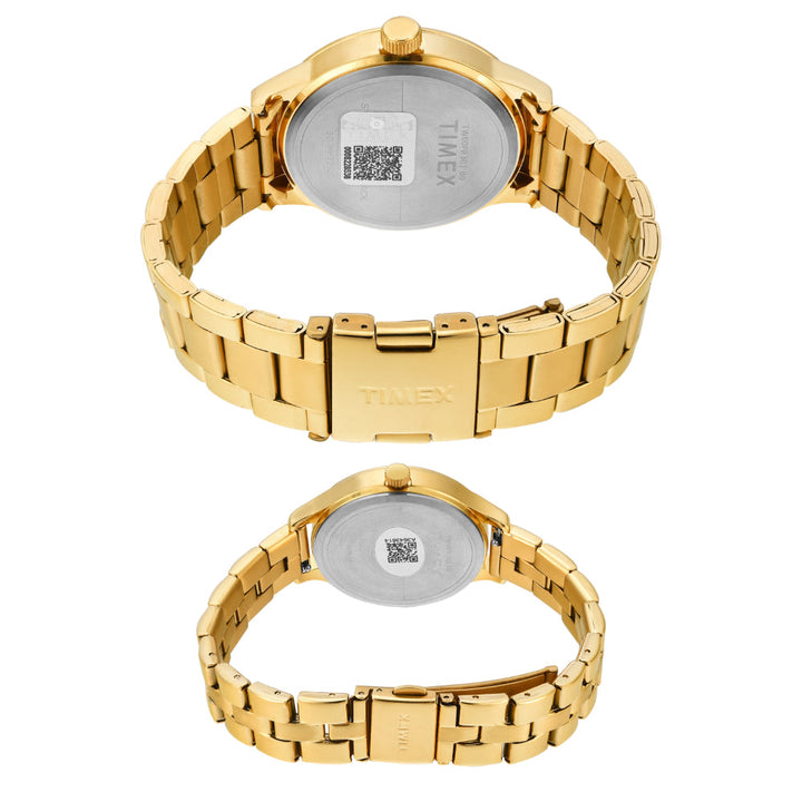 Timex Pairs Silver Round Multifunction Dial Watch- TW00PR303