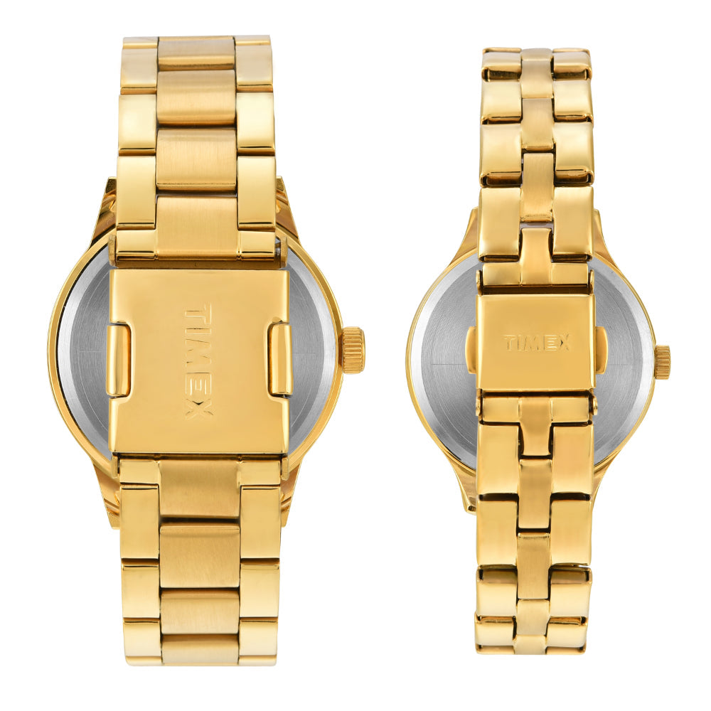 Timex Pairs Silver Round Multifunction Dial Watch- TW00PR303