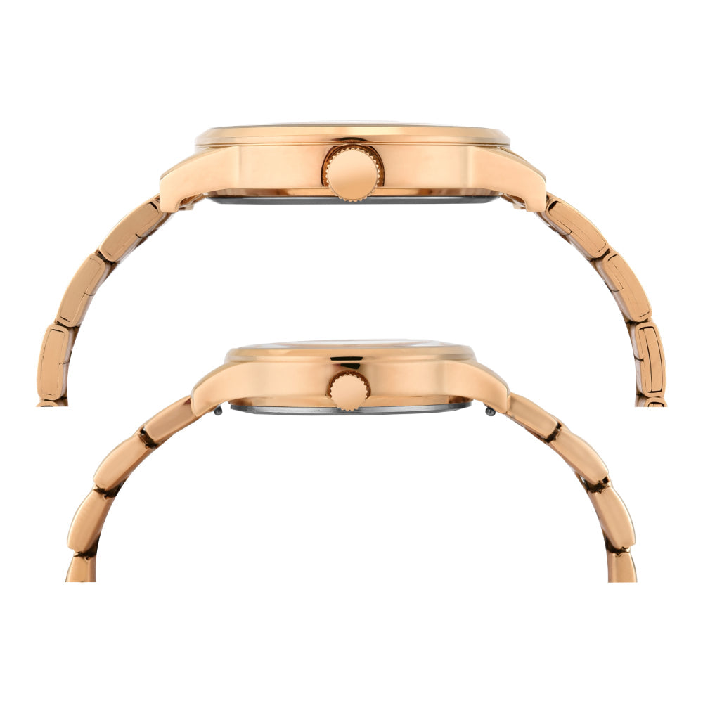 Timex Pairs Silver Round Multifunction Dial Watch- TW00PR304