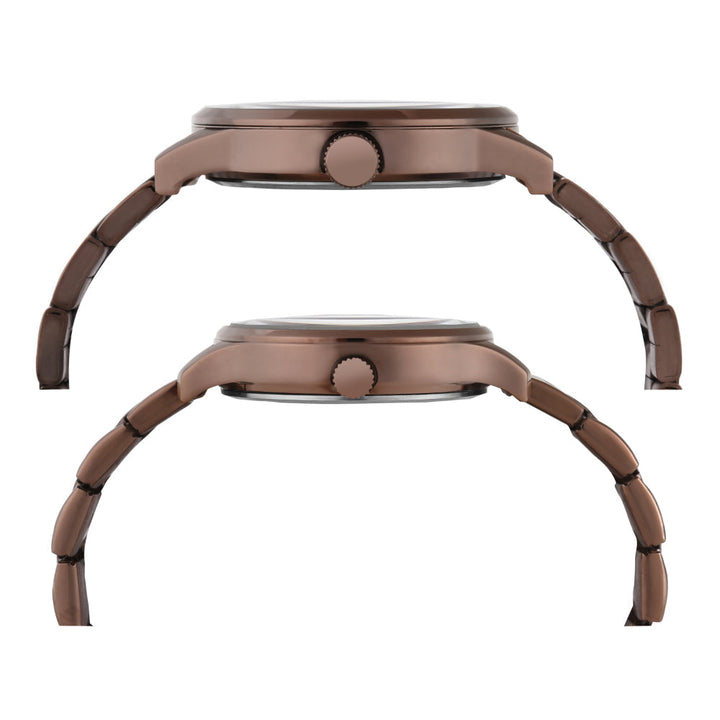 Timex Pairs Rose Gold Round Multifunction Dial Watch- TW00PR306