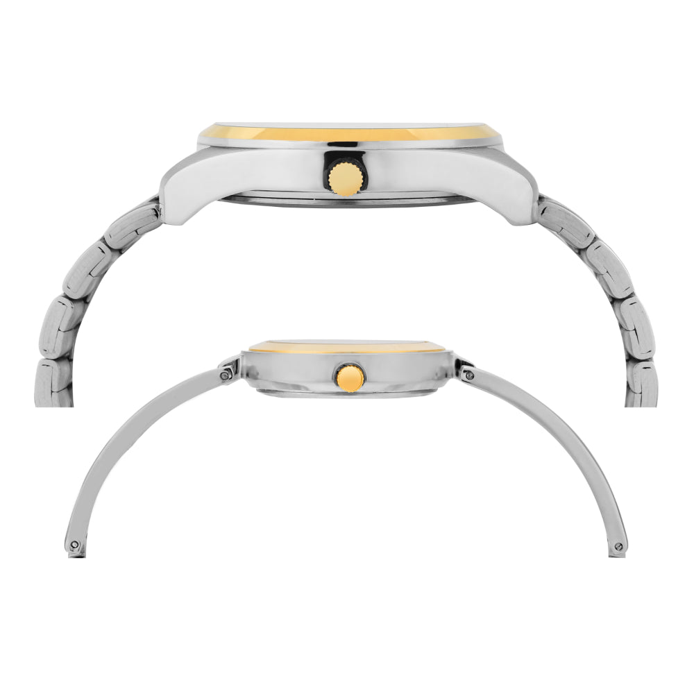 Timex Pairs Silver Round Analog Dial Watch- TW00PR308