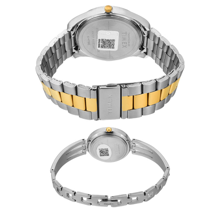 Timex Pairs Silver Round Analog Dial Watch- TW00PR308