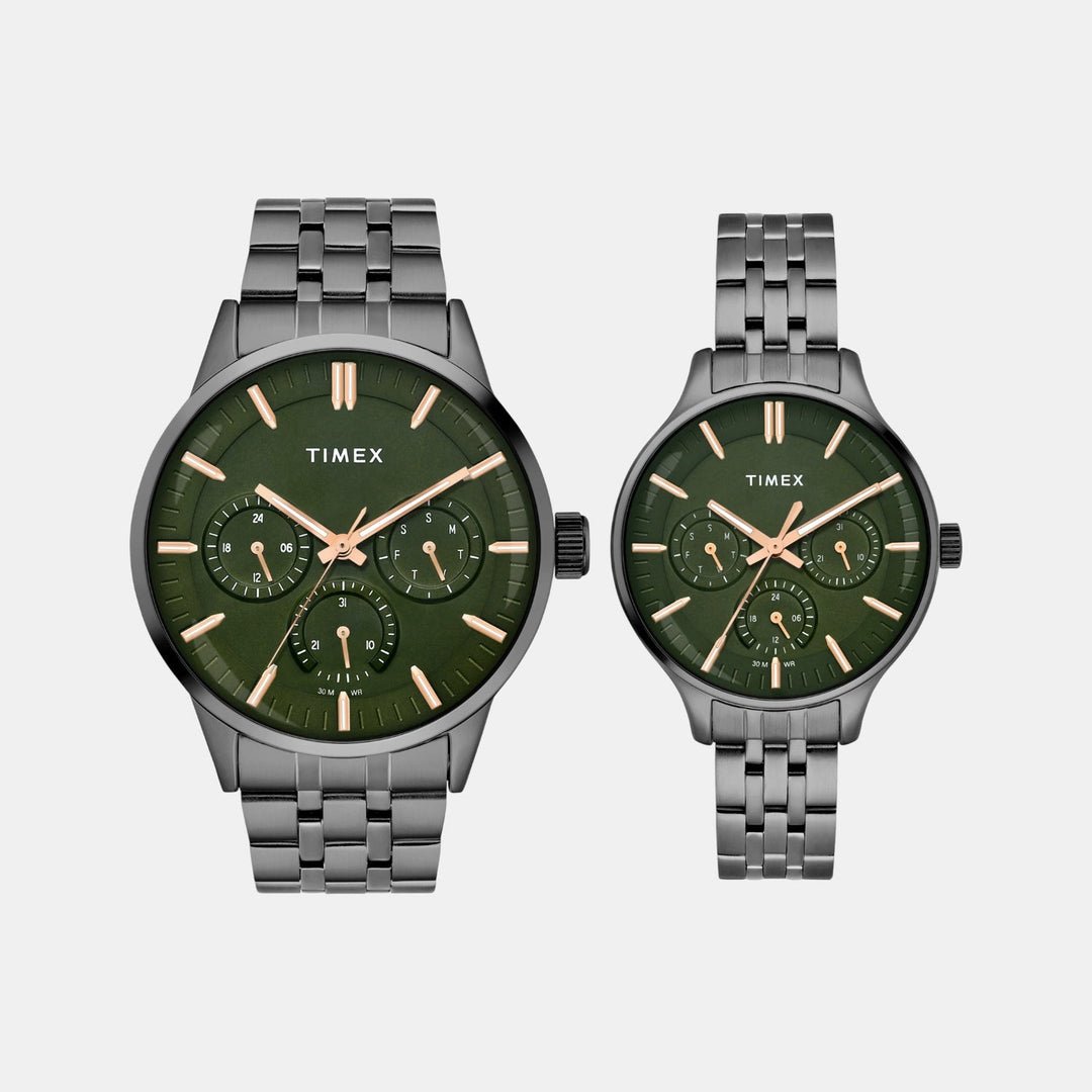 Timex TW00PR318 Green Dial Couple Watch