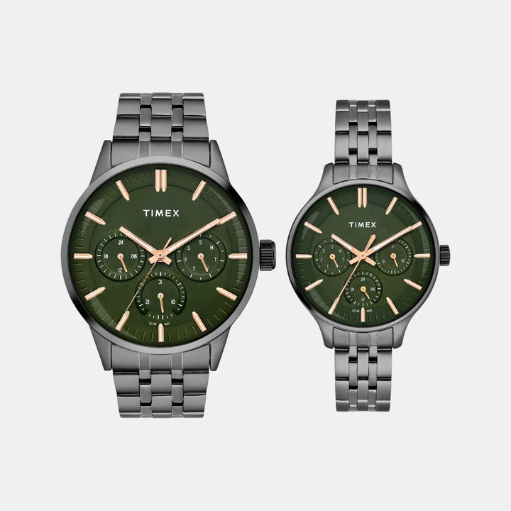 Timex TW00PR318 Green Dial Couple Watch