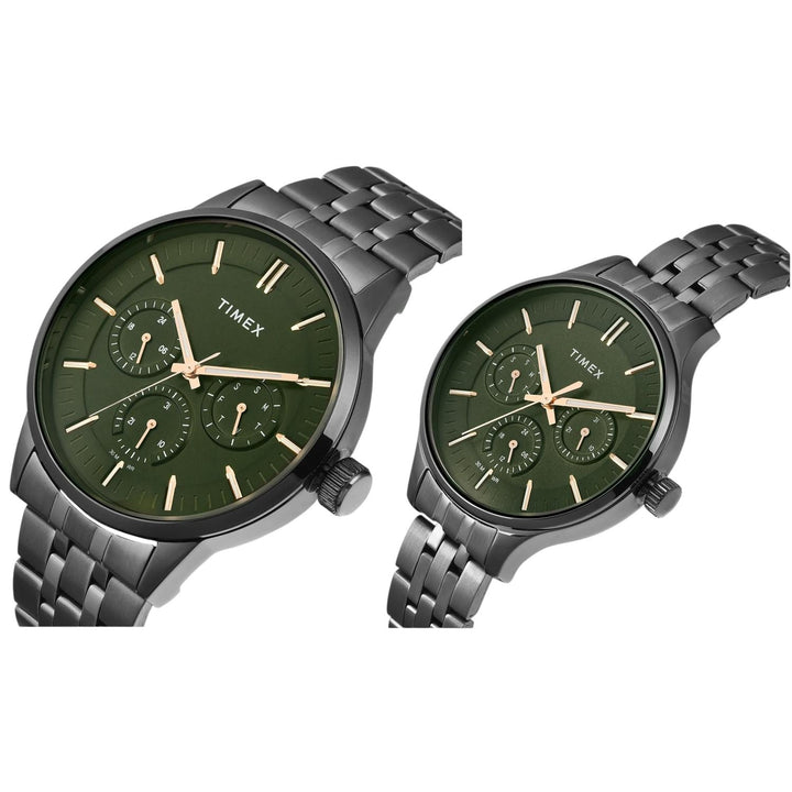 Timex TW00PR318 Green Dial Couple Watch