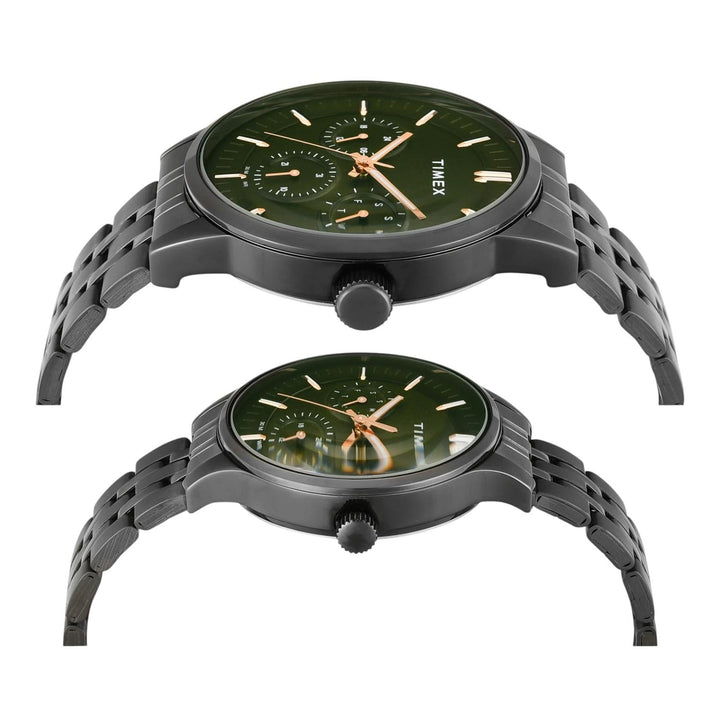 Timex TW00PR318 Green Dial Couple Watch
