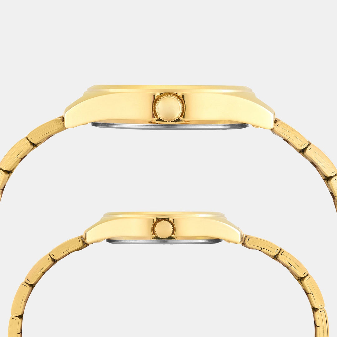 Timex TW00PR362 Champagne Dial Couple Watch