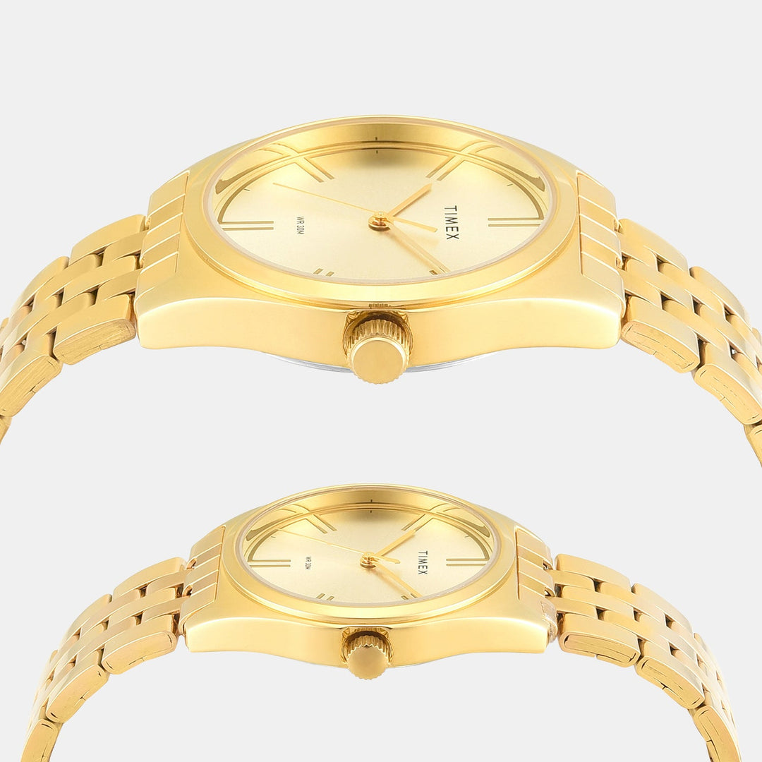 Timex TW00PR362 Champagne Dial Couple Watch