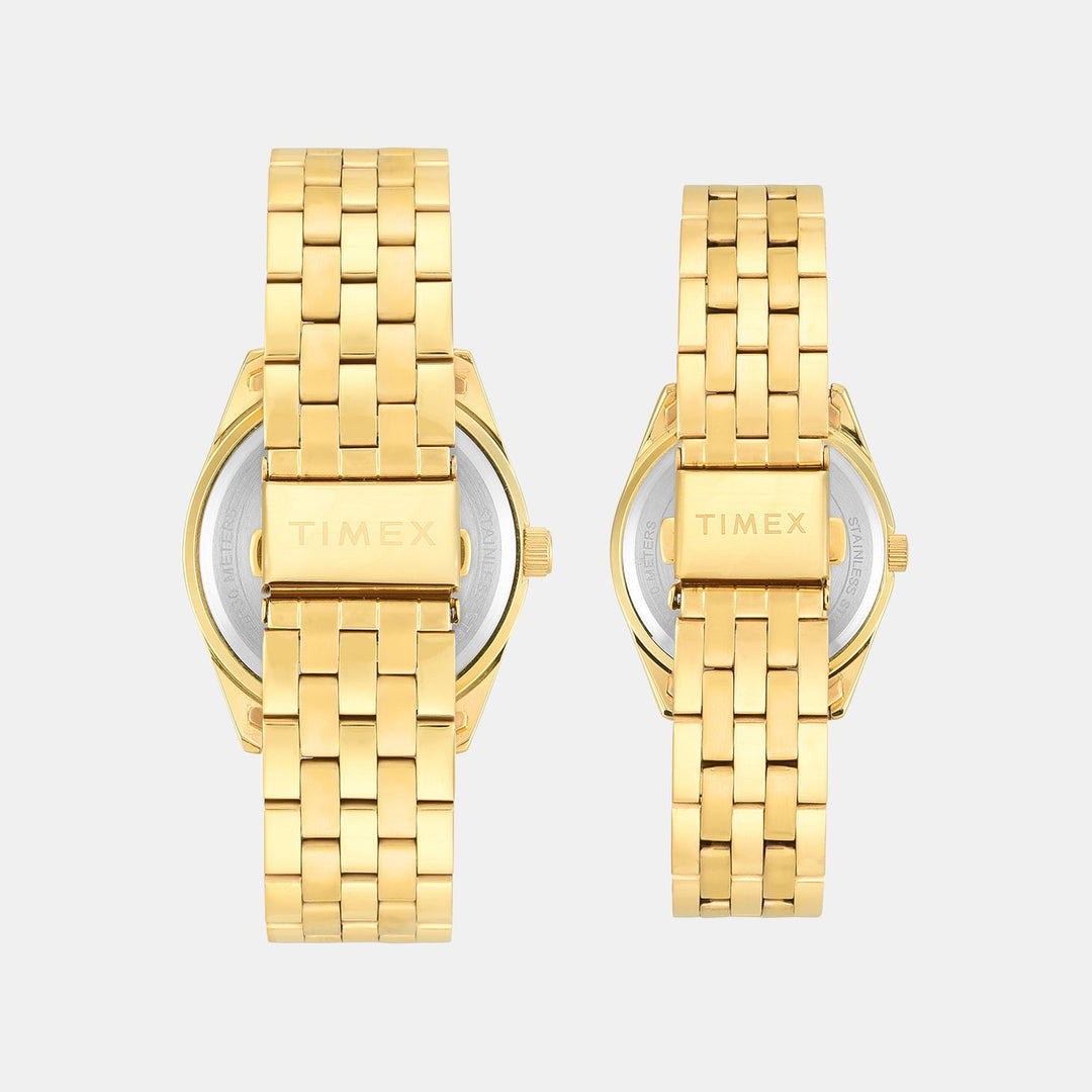 Timex TW00PR362 Champagne Dial Couple Watch