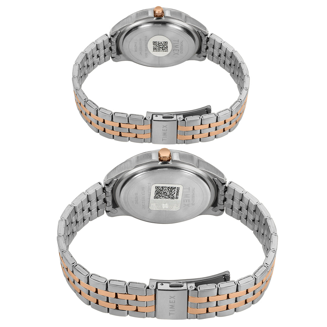 TIMEX Unisex Green Round Dial Analog Pair Watch - TW0PRE007