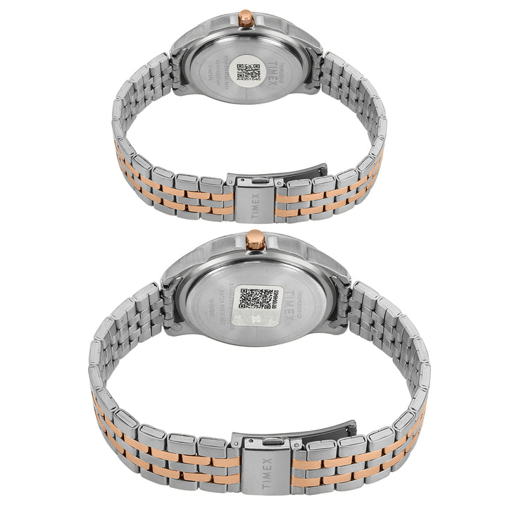 TIMEX Unisex Green Round Dial Analog Pair Watch - TW0PRE007