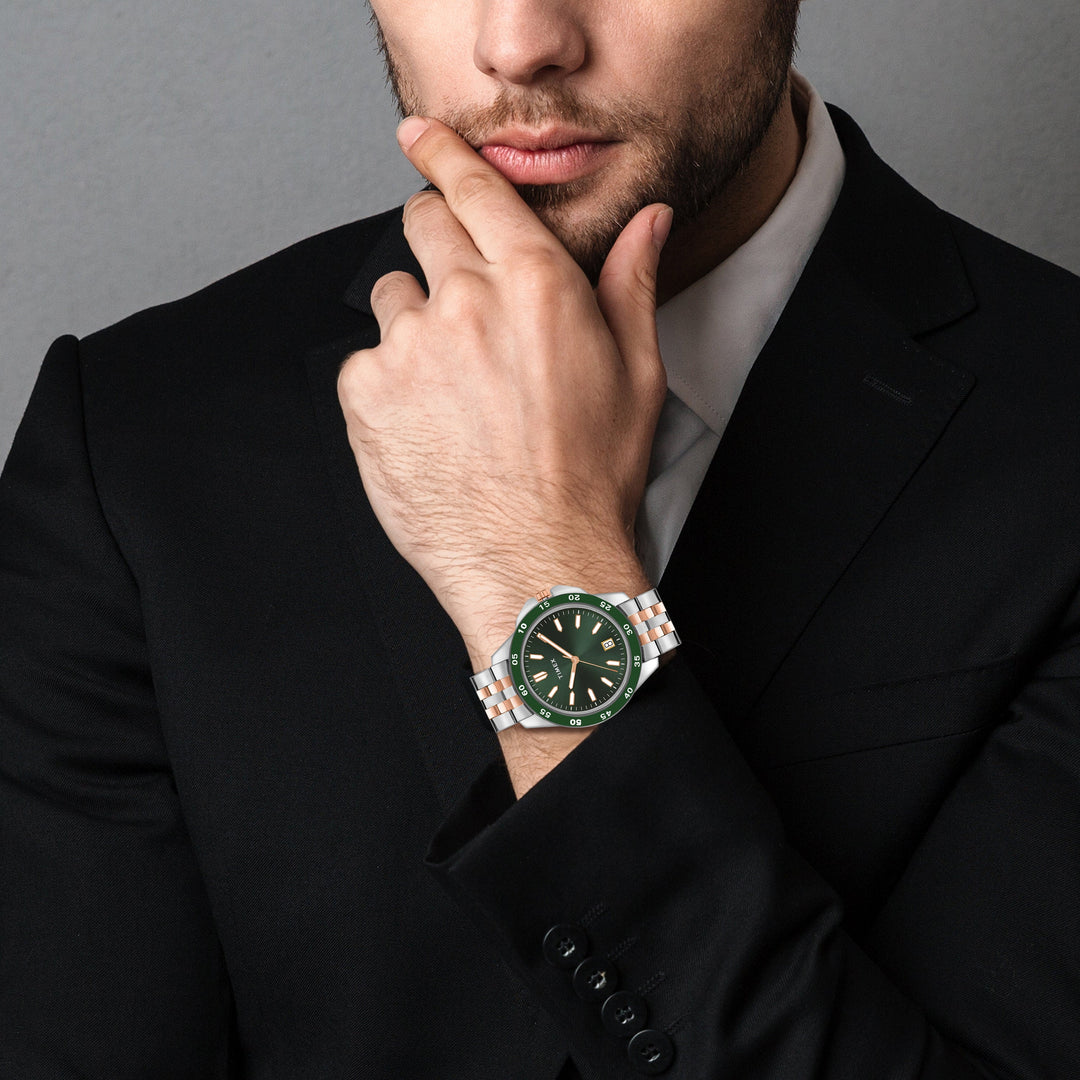 TIMEX Unisex Green Round Dial Analog Pair Watch - TW0PRE007