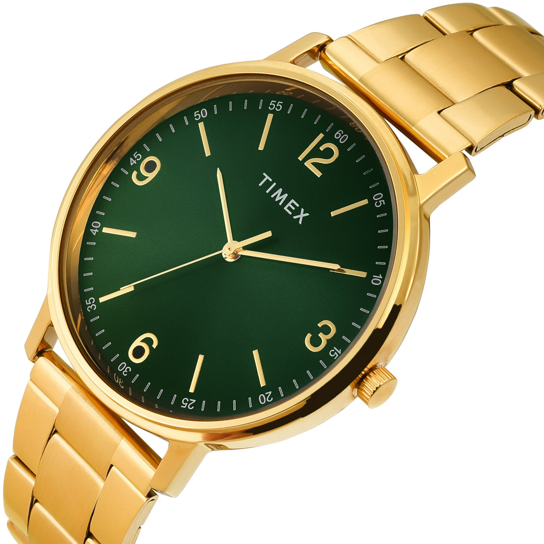 Timex 12,3,6 & 9 Arabic Green Dial Astrological Men's Watch TW0TG8027