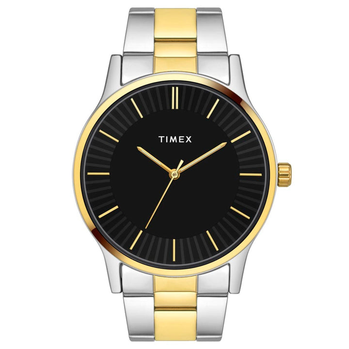 Timex Men Analog Black Round Brass Dial Watch- TW0TG8307