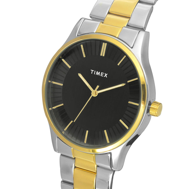 Timex Men Analog Black Round Brass Dial Watch- TW0TG8307