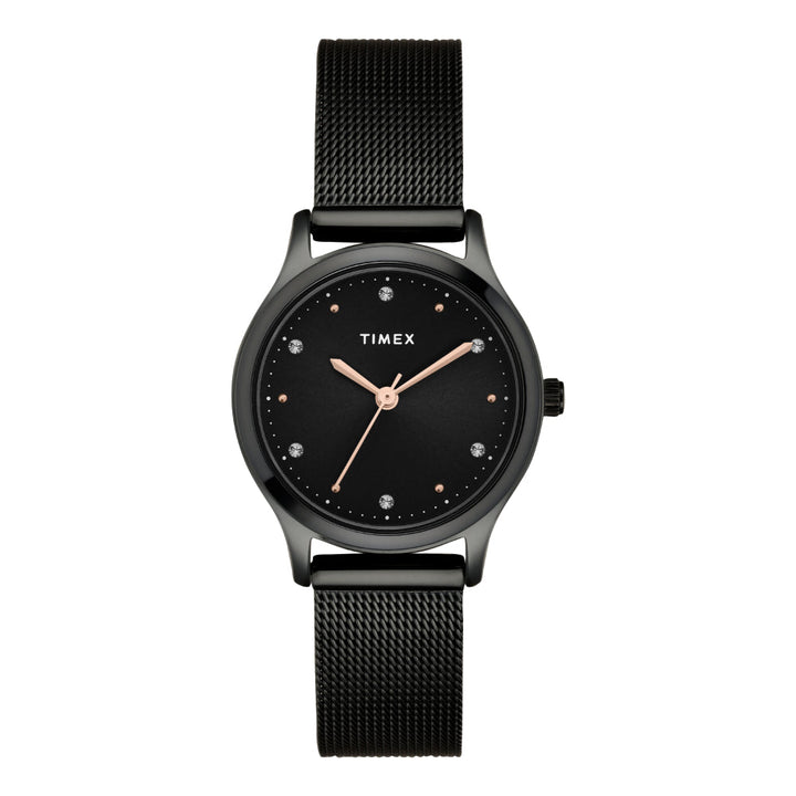 Timex Women Black Round Analog Dial Watch- TW0TL8716