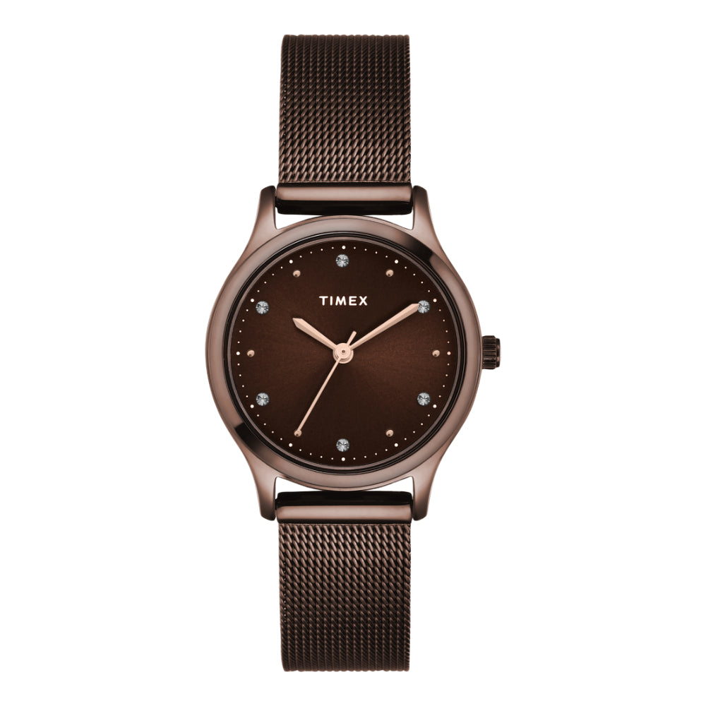 Timex Women Brown Round Analog Dial Watch- TW0TL8718