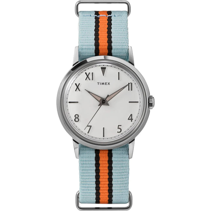 TIMEX Marlin® Hand-Wound California Dial 34mm Fabric Strap Watch TW2U96600U9