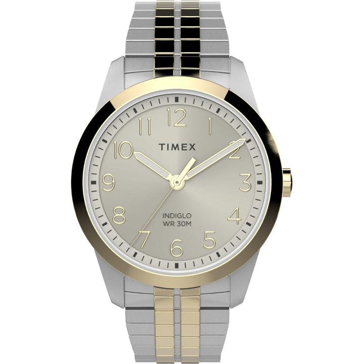 Timex Men Gold-Tone Analog Round Brass Dial Watch - TW2V04600AP