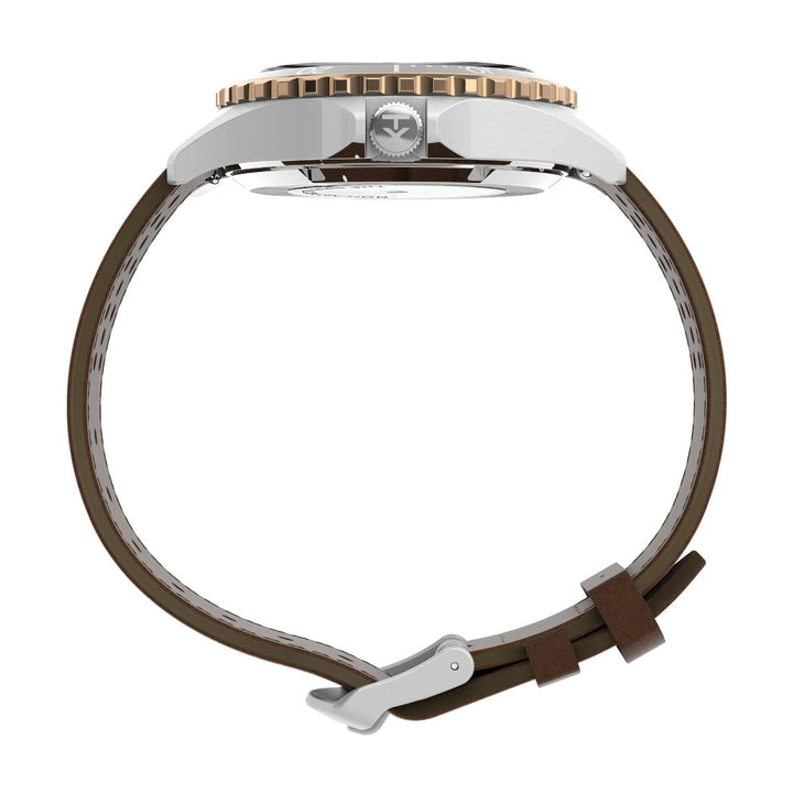 Timex Trend Automatic Men Tan Round Stainless Steel Dial Analog Watch -TW2V41500U9