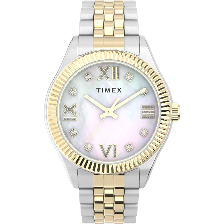 Timex Women Off White Round Stainless Steel Dial Analog Watch-TW2V45600UJ