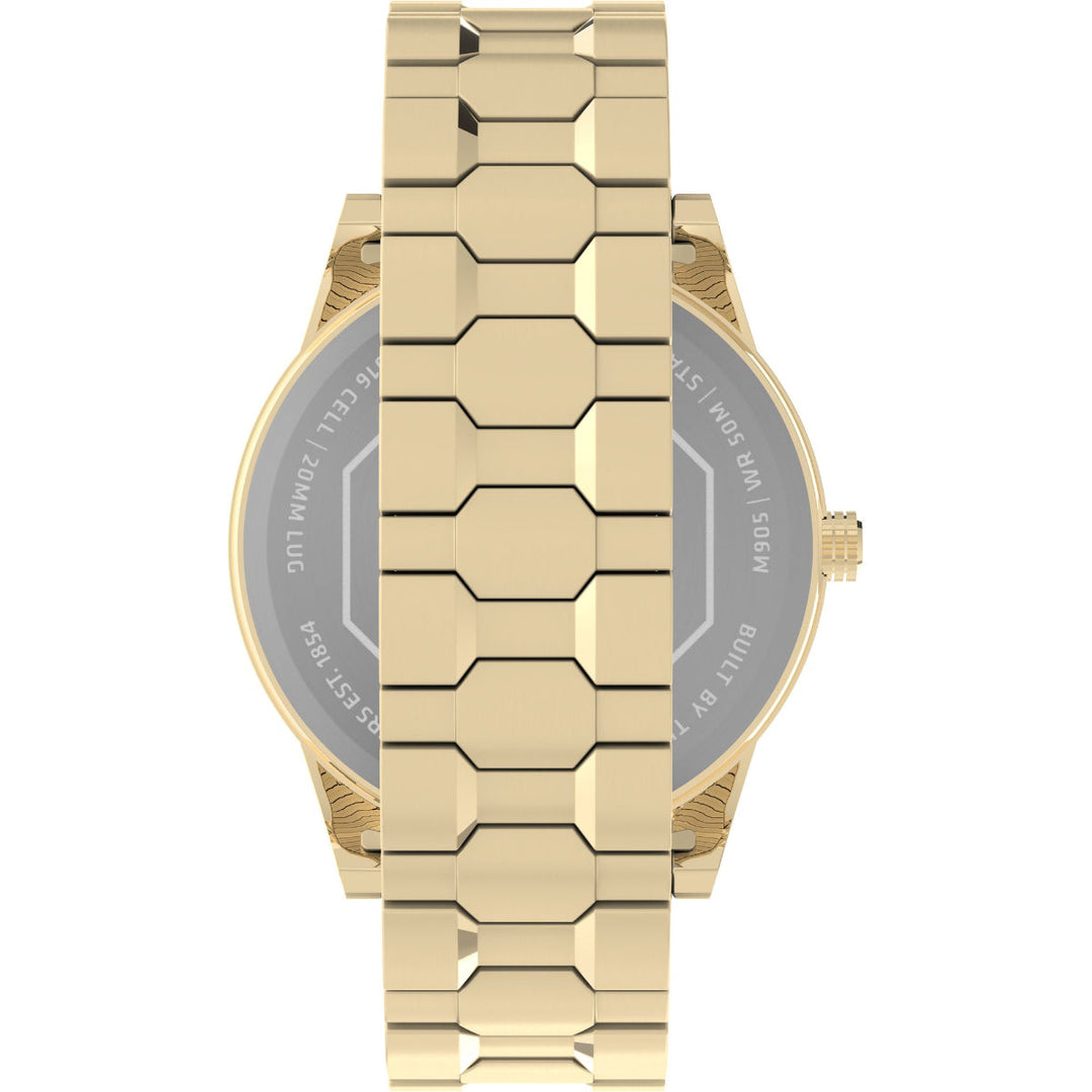 Timex Men Black Round Brass Dial Analog Watch- TW2V564000D