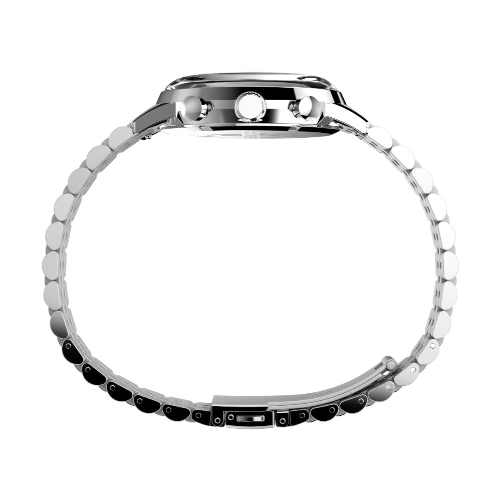 TIMEX PANDA Men Silver-Tone Analog Round Stainless Steel Dial Watch - TW2W10400UJ