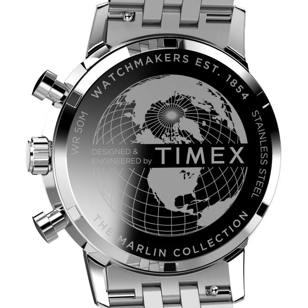 TIMEX PANDA Men Silver-Tone Analog Round Stainless Steel Dial Watch - TW2W10400UJ