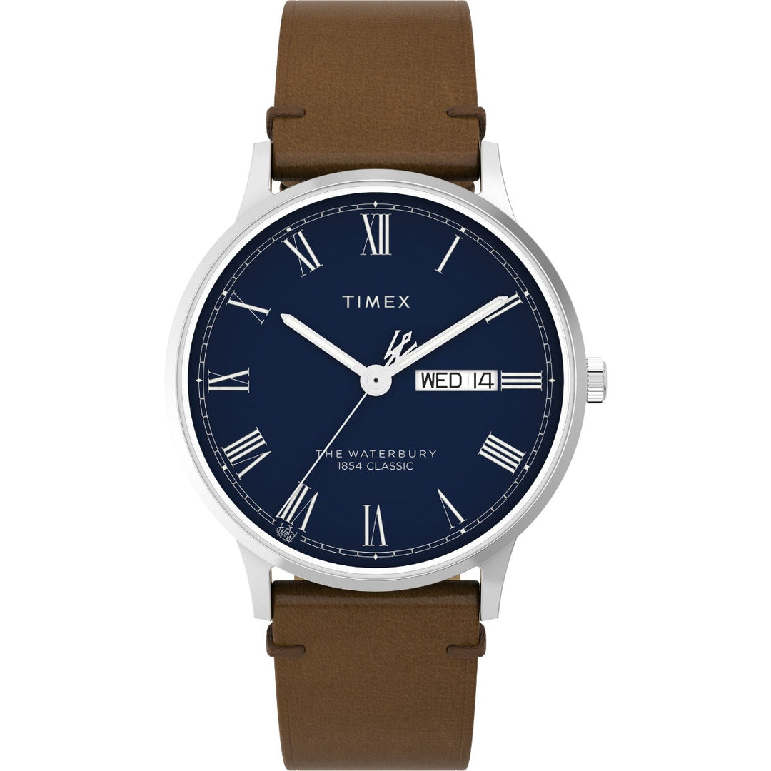 Analog Watch True Since 1854 Timex Men Blue Round Stainless