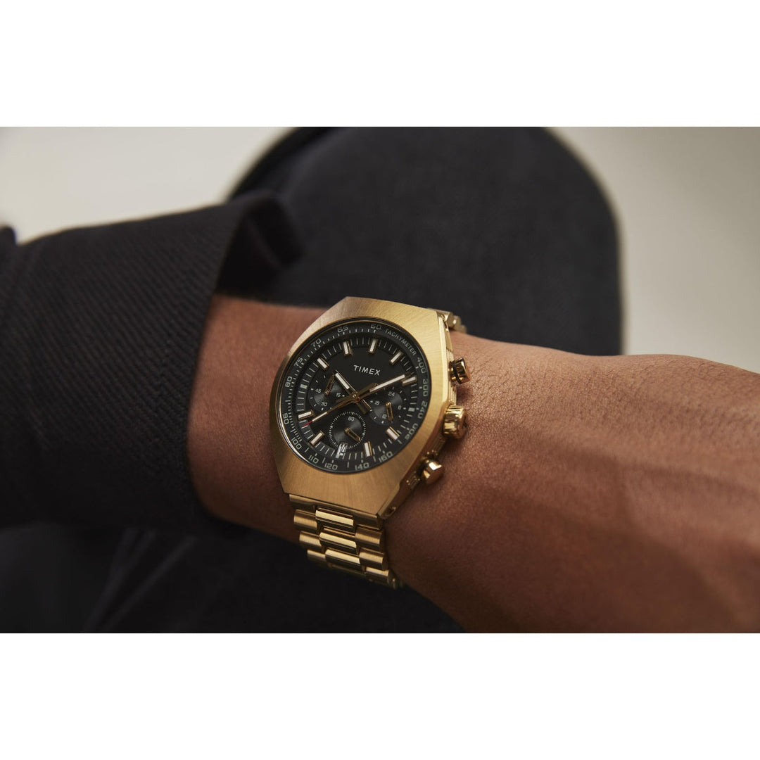 Timex Men Black Tonneau Stainless Steel Dial Analog Watch-TW2W22100UJ