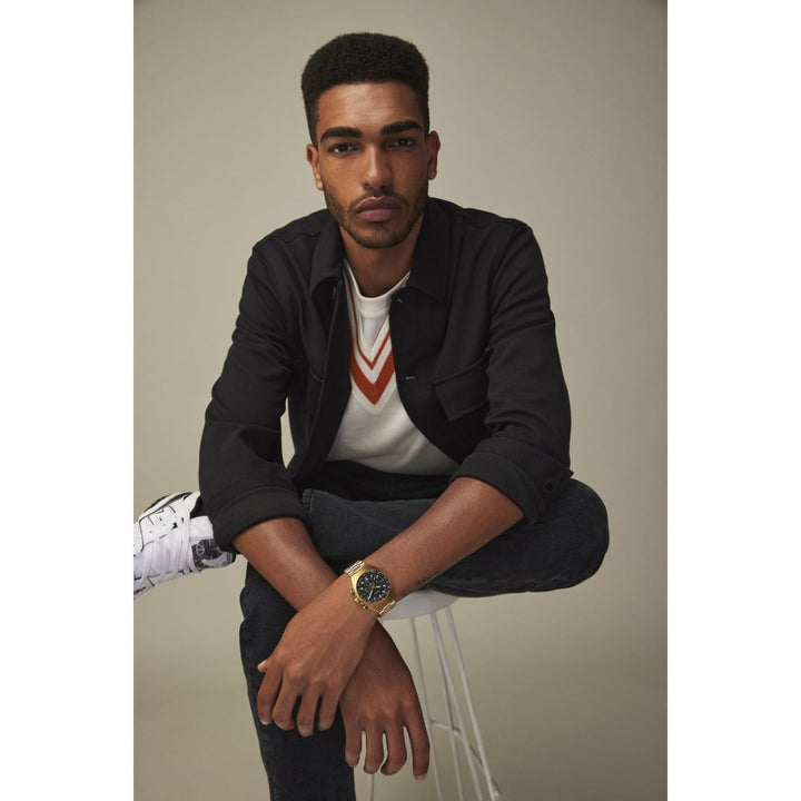 Timex Men Black Tonneau Stainless Steel Dial Analog Watch-TW2W22100UJ