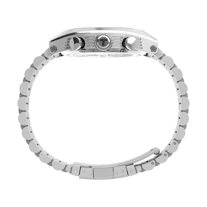 Timex Men Silver-Tone Tonneau Stainless Steel Dial Analog Watch-TW2W22200UJ
