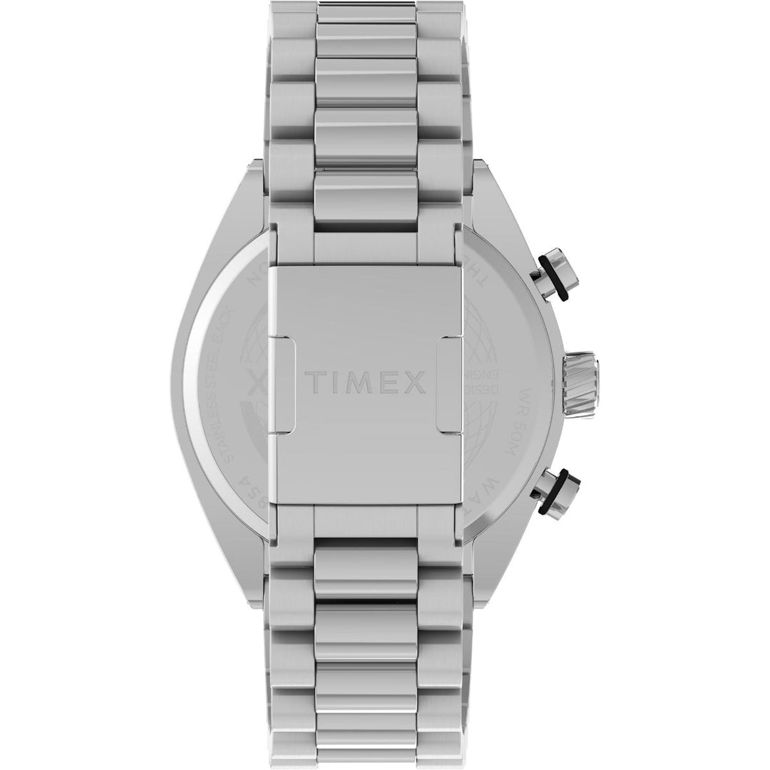 Timex Men Silver-Tone Tonneau Stainless Steel Dial Analog Watch-TW2W22200UJ