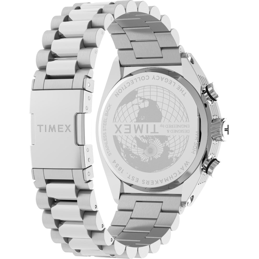 Timex Men Silver-Tone Tonneau Stainless Steel Dial Analog Watch-TW2W22200UJ