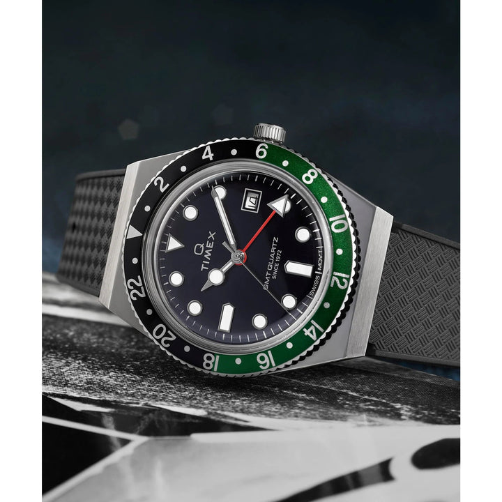 TIMEX Q TIMEX Men Black Round Dial Analog Watch - TW2W57500UJ