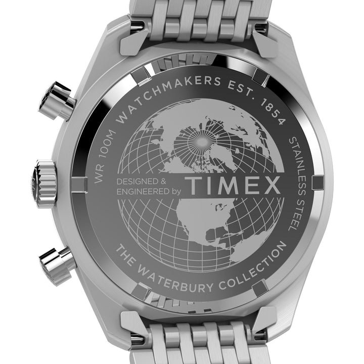 TIMEX Waterbury Silver-Tone Round Dial Analog Men's Watch - TW2Y18700UJ