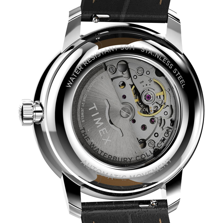 TIMEX Waterbury Black Round Dial Mechanical Automatic Men's Watch - TW2Y23000UJ