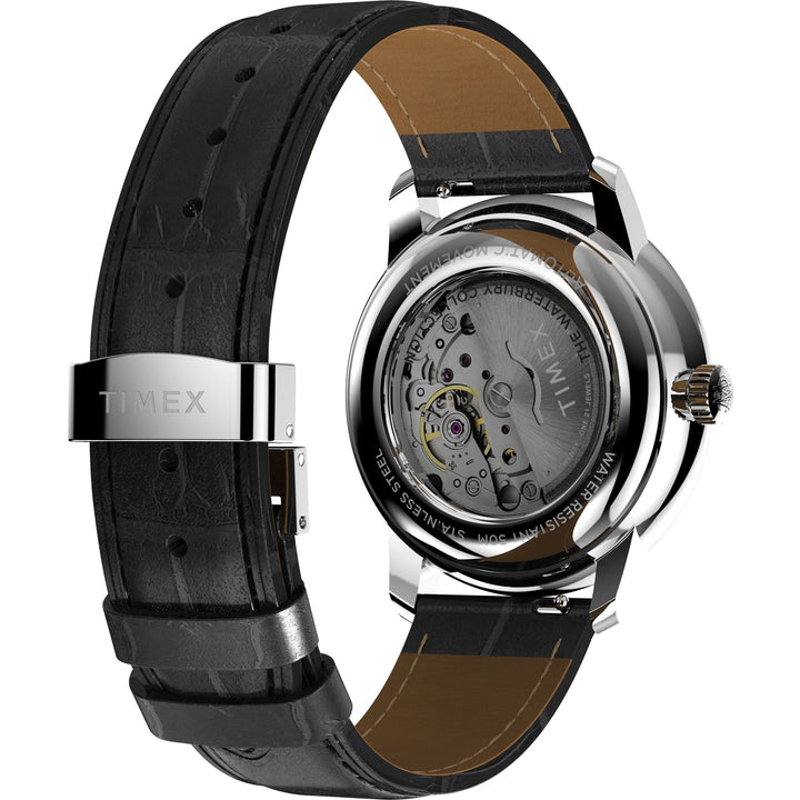 TIMEX Waterbury Black Round Dial Mechanical Automatic Men's Watch - TW2Y23000UJ