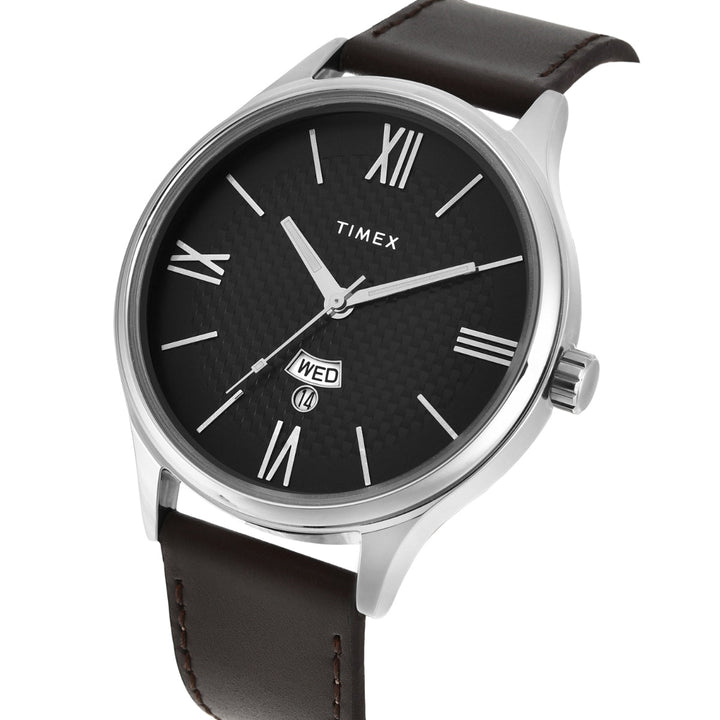 Timex Men Analog Black Round Brass Dial Watch- TWEG18426